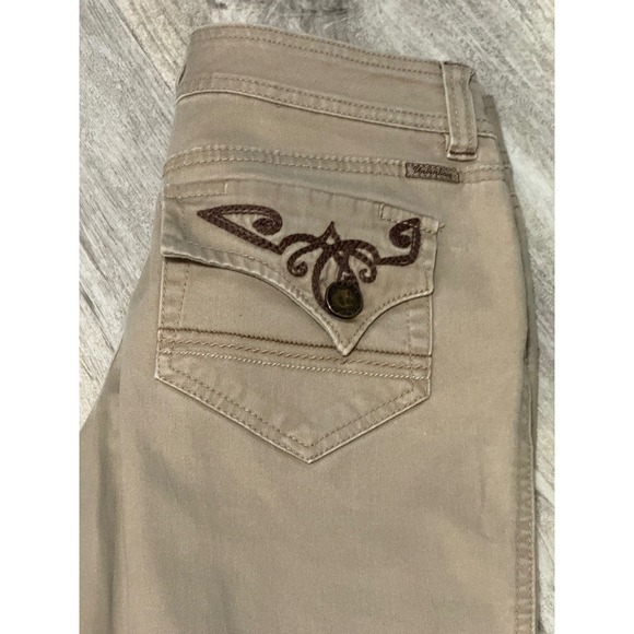 Unionbay Womens Khaki Embellished Pocket Bootcut Stretch Jeans Size 7 - Picture 2 of 10
